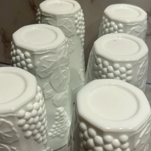 Indiana Glass Colony Harvest Milk Glass Tumbler white set of 6 vintage - Picture 7 of 11